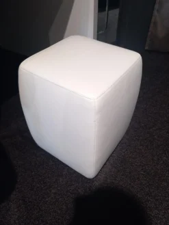 Signet Hocker & Sitzsäcke|Hocker Miki Leder Namibia Weiß Füße Kunststoff