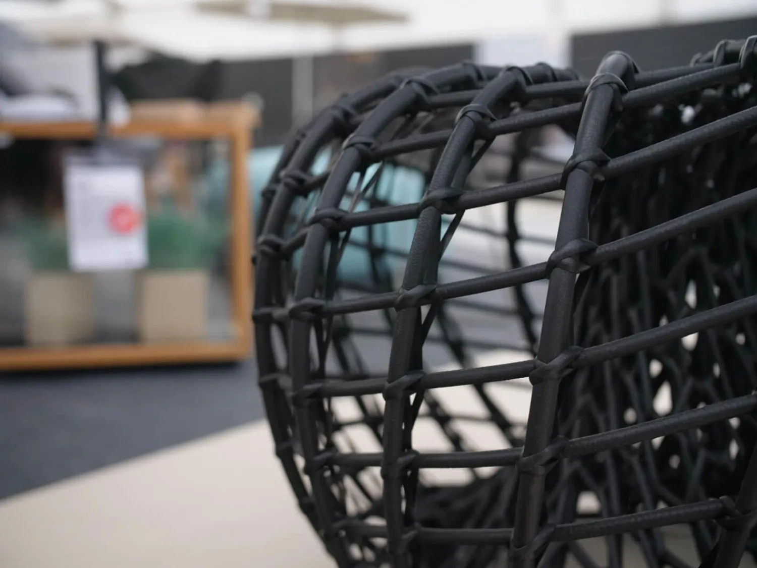 Cane Line Hocker & Sitzsäcke|Hocker Nest Weave Lava Grey Schwarz Grau