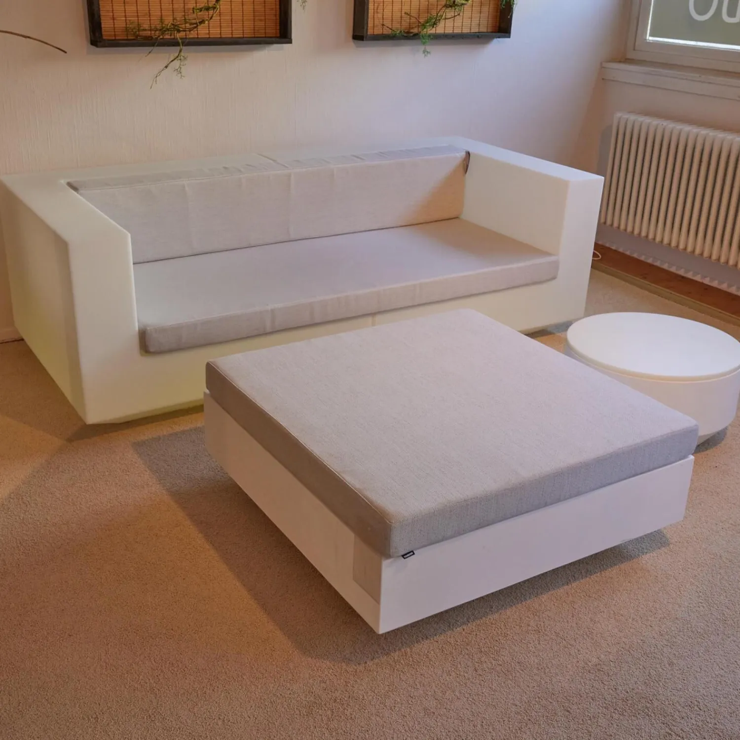 Vondom Hocker & Sitzsäcke|Hocker Vela 54032 BLA Stoff Vinyl Weiß