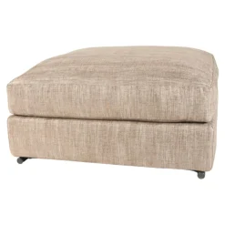 Flexform Hocker & Sitzsäcke|Hocker Zeno Stoff Edison 913 Braun Beige Gestell Metall Brüniert