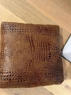 Machalke Hocker & Sitzsäcke|Hockerkissen Ming Leder Aligator Mocca Braun Mit Plaids