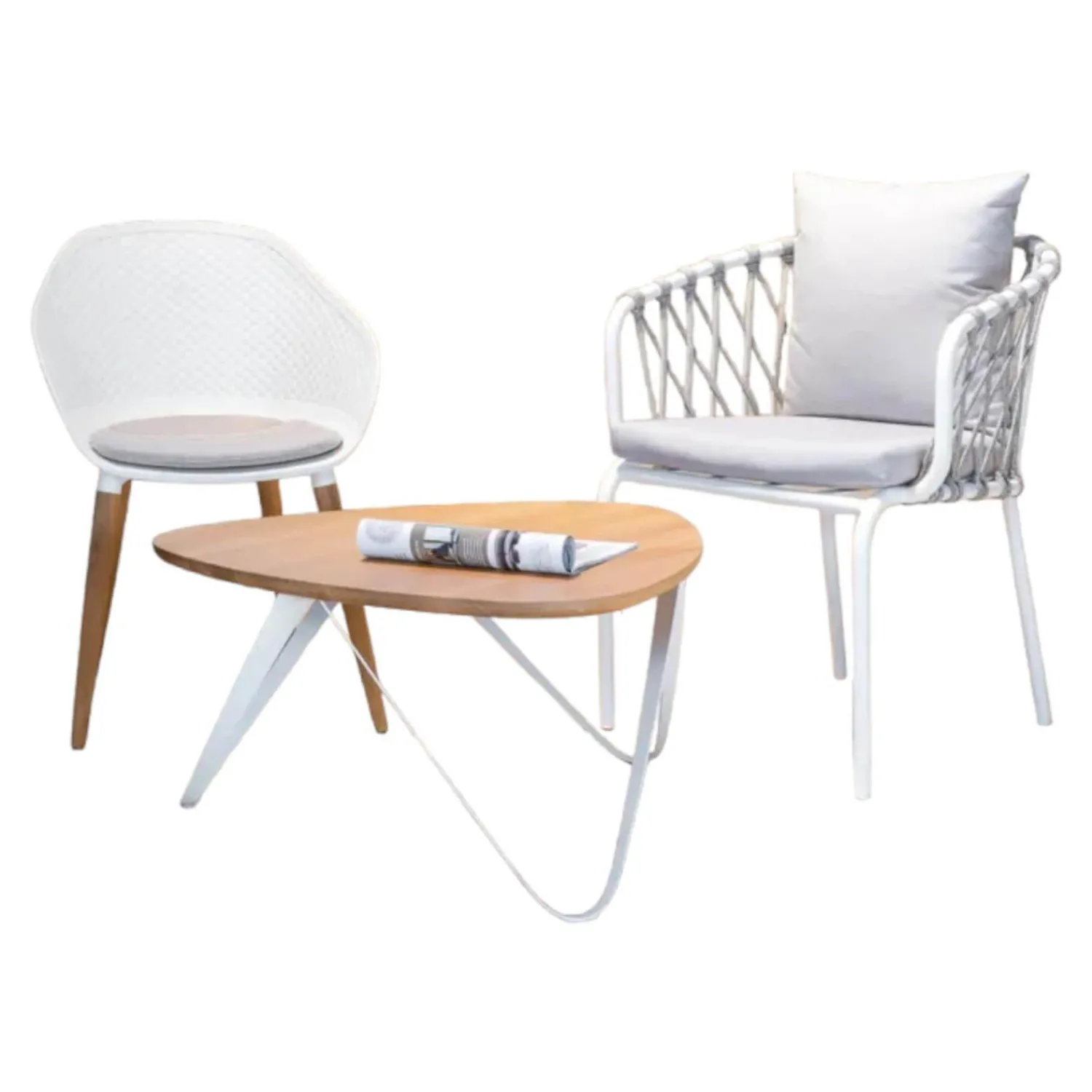 Gescova Essgruppen|Joval Indoor Tisch Plektron Eiche Massiv Gestell Weiß Pulverbeschichtet Mit Stuhl Eden Und Stuhl Kopenhagen