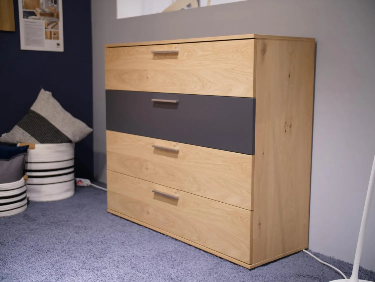 Disselkamp Kommoden & Sideboards|Jumbo-Kommode Montreal Balkeneiche Lack Basalt Grau