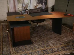 Walter Knoll Schreibtische & Sekretäre|Keypiece Communication Desk Nussbaum Höhenverstellbar Mit Leder Ein- Und Auflagen