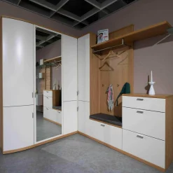 Musterring Wohnwände & Tv-Lowboards|Kira-System Brasilbraun mit Spiegel und Sitzkissen