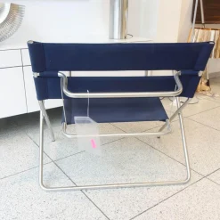 Tecta Einzelstühle|Klappsessel D4E Bezug Cora Dunkelblau Gestell Edelstahl Wetterfest