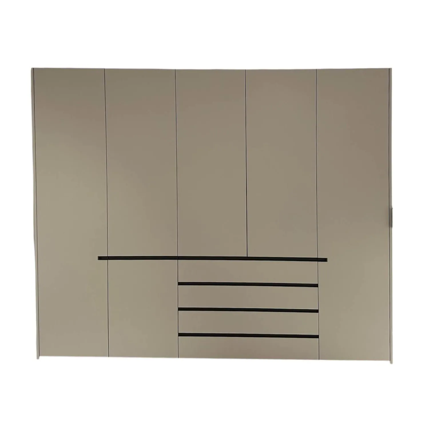 Interlübke Kleiderschränke|Kleiderschrank Collect Mattlack Außen M08 Greige Innen M23 Muschel Grau
