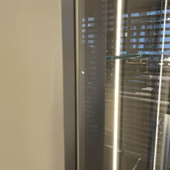 Interlübke Garderoben|Kleiderschränke|Kleiderschrank Garderobe Collect Korpus Mattlack Flintgrau Paneele Eiche Natur mkit Beleuchtung Schrankelemente Glas Drehtüren Glaseinlegeböden Garderobenelement mit Spiegel