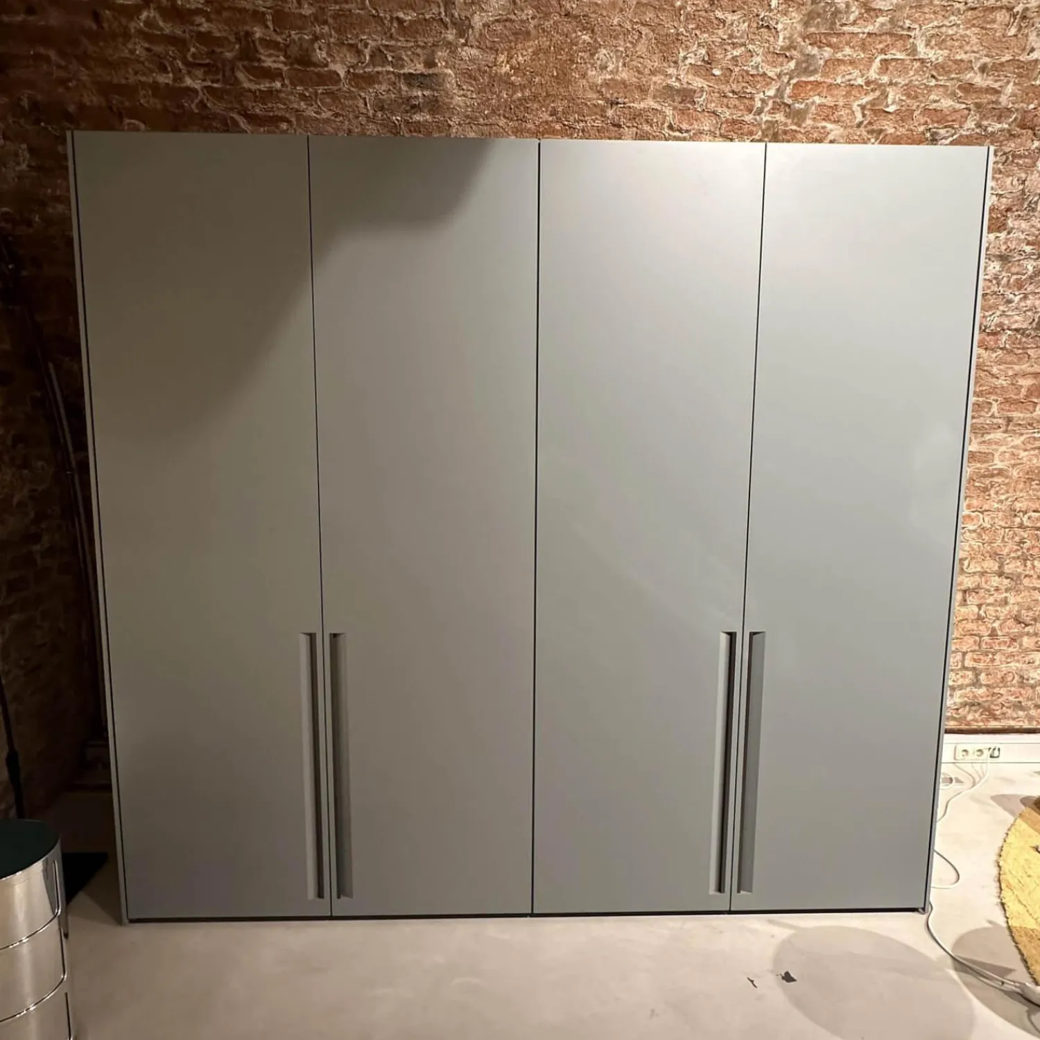 Molteni & C Kleiderschränke|Kleiderschrank Gliss Master Korpus Melaminbeschichtet Shantung Grau Front Lack Blaugrau Mit Drehtür