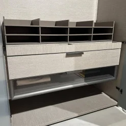 Molteni & C Kleiderschränke|Kleiderschrank Gliss Master Korpus Melaminbeschichtet Shantung Grau Front Lack Blaugrau Mit Drehtür