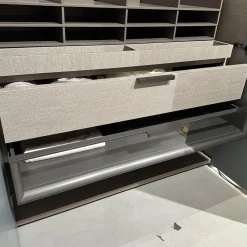 Molteni & C Kleiderschränke|Kleiderschrank Gliss Master Korpus Melaminbeschichtet Shantung Grau Front Lack Blaugrau Mit Drehtür