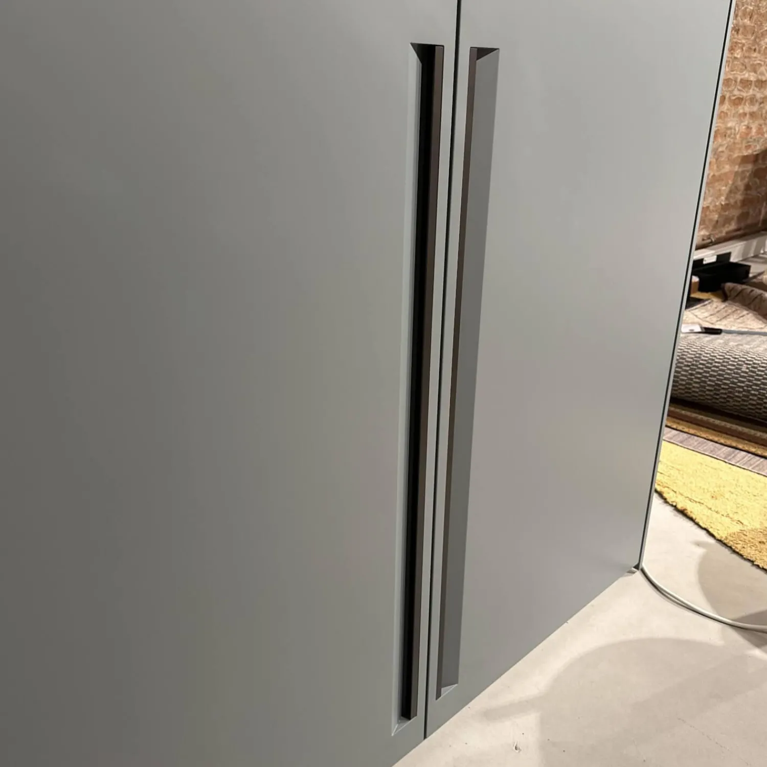 Molteni & C Kleiderschränke|Kleiderschrank Gliss Master Korpus Melaminbeschichtet Shantung Grau Front Lack Blaugrau Mit Drehtür