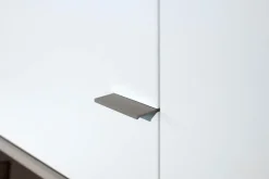 Piure Kleiderschränke|Kleiderschrank Line Mattlack P01 White Griffe P19 Dune Grau