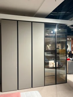 Novamobili Kleiderschränke|Kleiderschrank Night Collection 2022 Front Lack 331 Visone Matt Korpus 72 Noce Mit Beleuchtung