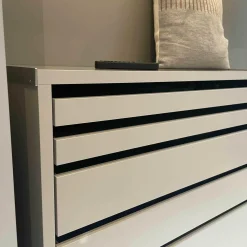 Interlübke Kleiderschränke|Kleiderschrank Offene Ankleide Collect Lack Muschel mit Beleuchtung