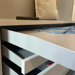 Interlübke Kleiderschränke|Kleiderschrank Offene Ankleide Collect Lack Muschel mit Beleuchtung