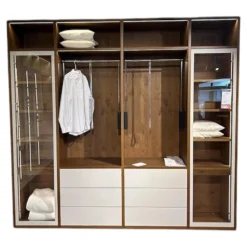 Rietberger Möbelwerke Kleiderschränke|Kleiderschrank Silea Korpus Asteiche Bourbon Furniert Front Und Rahmen Brillantgrau Matt