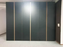 Hülsta Kleiderschränke|Kleiderschrank Solid Eiche Hell Geölt Hinterlackiertes Glas Anthrazit