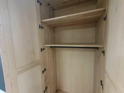 Hülsta Kleiderschränke|Kleiderschrank Solid Eiche Hell Geölt Hinterlackiertes Glas Anthrazit