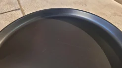 B&B Italia Beistelltische|Kleiner Beistelltisch Fat Fat TFF42 M Tablett Schwarz 150 Lackiert Gestell Glänzend Verchromt