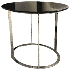 B&B Italia Beistelltische|Kleiner Tisch SMT05L Maxalto Pathos 997L Antracite Lucido Anthrazit Metallgestell Verchromt