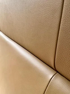 Posa Bänke|Komfort Bankteil Wandhängend Leder Terra Beige Mit Abnehmbarem Kopfteil