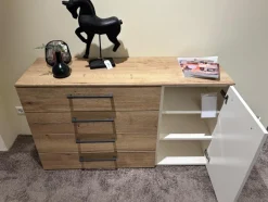 Musterring Kommoden & Sideboards|Kommode Airline 300 Lack Bianco Weiß Matt Absetzung Eiche Silea 4 Schubkästen Und 1 Tür