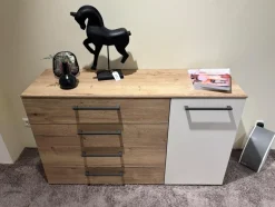 Musterring Kommoden & Sideboards|Kommode Airline 300 Lack Bianco Weiß Matt Absetzung Eiche Silea 4 Schubkästen Und 1 Tür