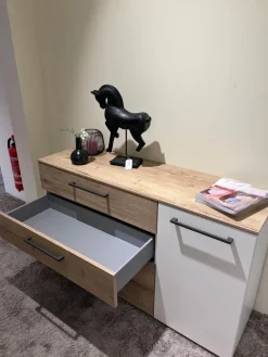 Musterring Kommoden & Sideboards|Kommode Airline 300 Lack Bianco Weiß Matt Absetzung Eiche Silea 4 Schubkästen Und 1 Tür