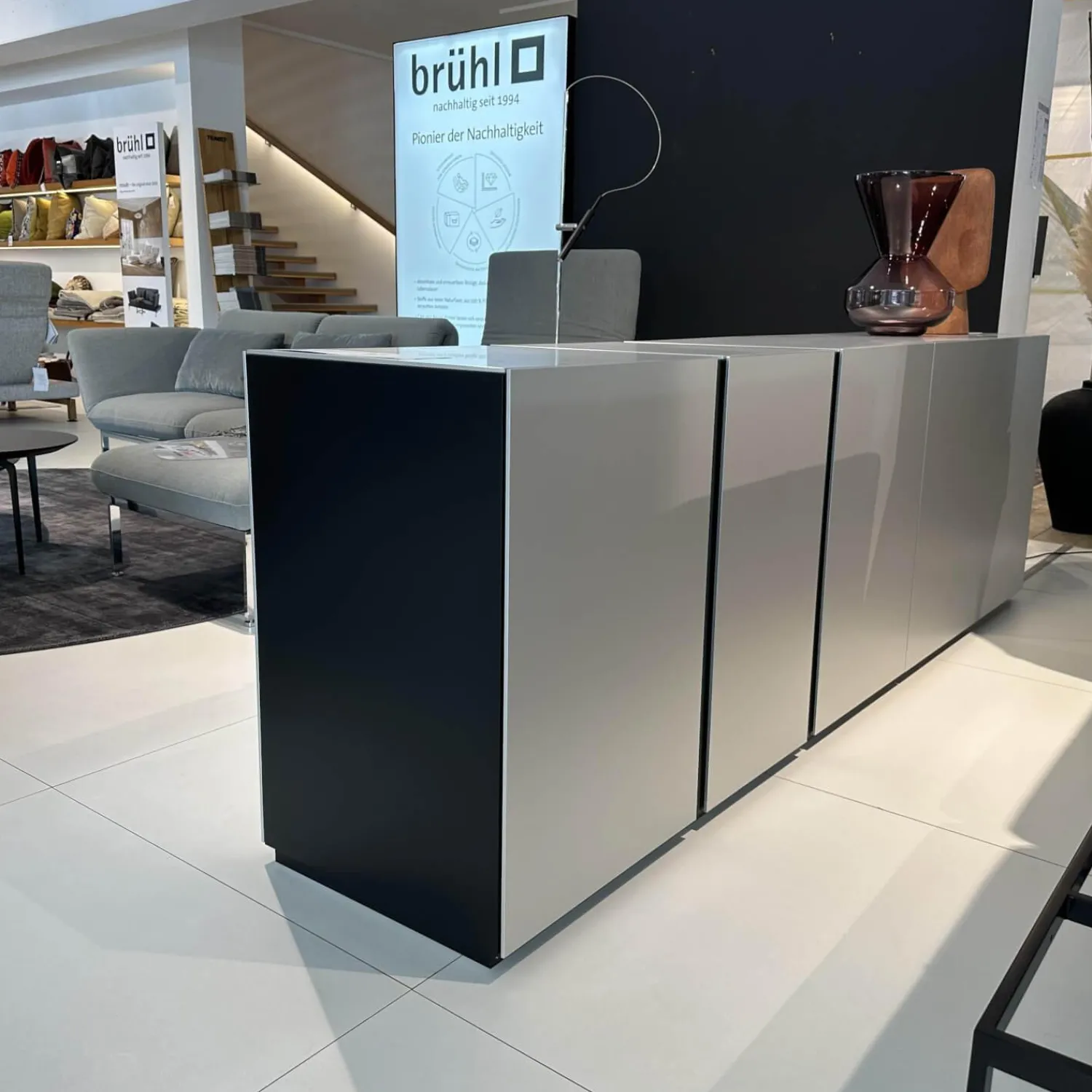 Kettnaker Kommoden & Sideboards|Kommode Alea Fronten Und Abdeckplatte Aluminium Natur Korpus Lack Schwarz Matt