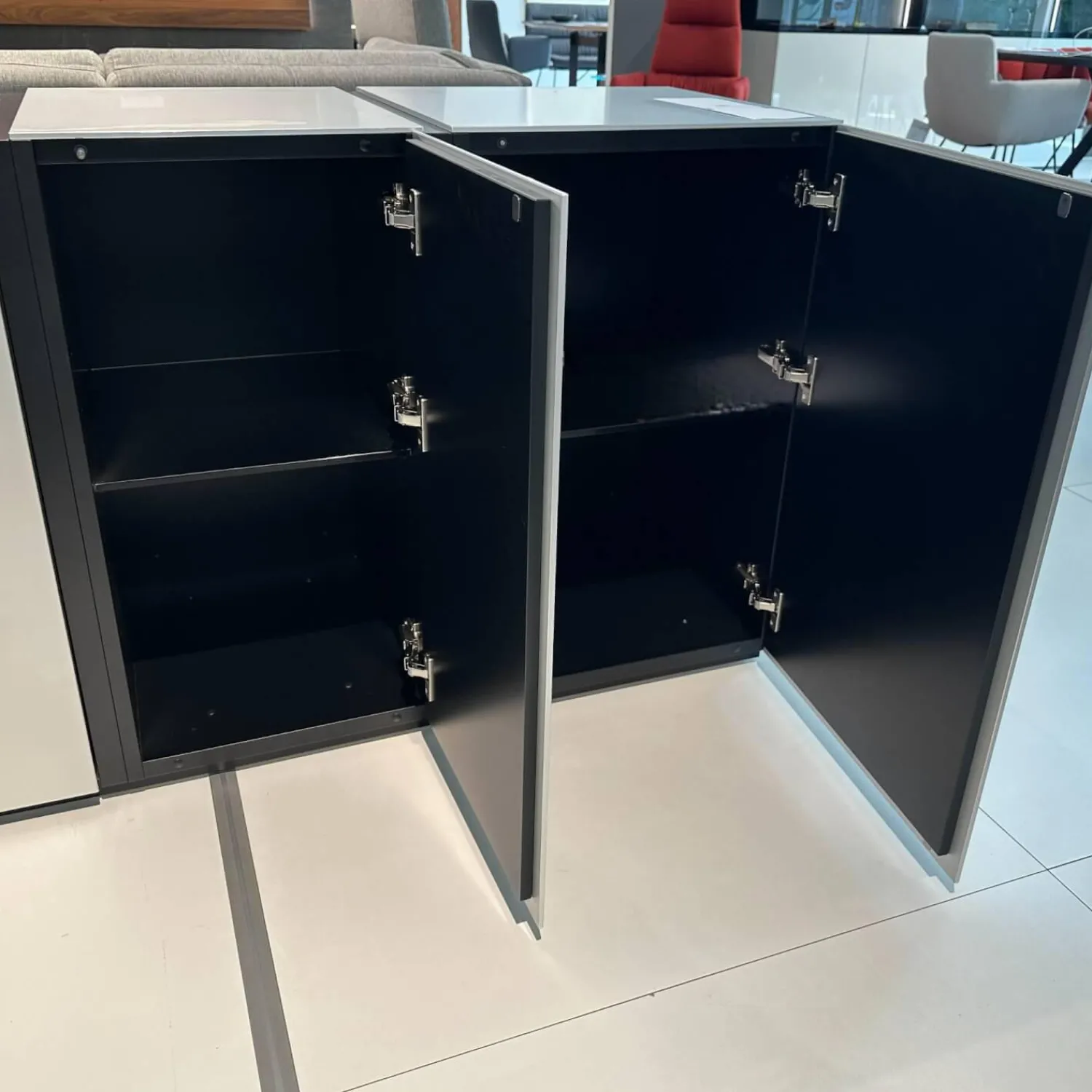 Kettnaker Kommoden & Sideboards|Kommode Alea Fronten Und Abdeckplatte Aluminium Natur Korpus Lack Schwarz Matt