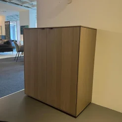 Interlübke Kommoden & Sideboards|Kommode Cube Fine Esche Quarz Korpus Mattlack M81 Bahia Matt Grün Griff Leder Schwarz Mit Keder