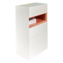 Interlübke Kommoden & Sideboards|Kommode Cube Light Spanplatte Mattlack Schneeweiß Guave Abdeckplatte Glas