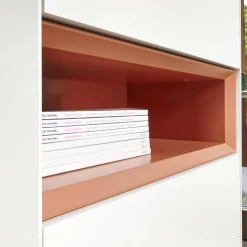 Interlübke Kommoden & Sideboards|Kommode Cube Light Spanplatte Mattlack Schneeweiß Guave Abdeckplatte Glas