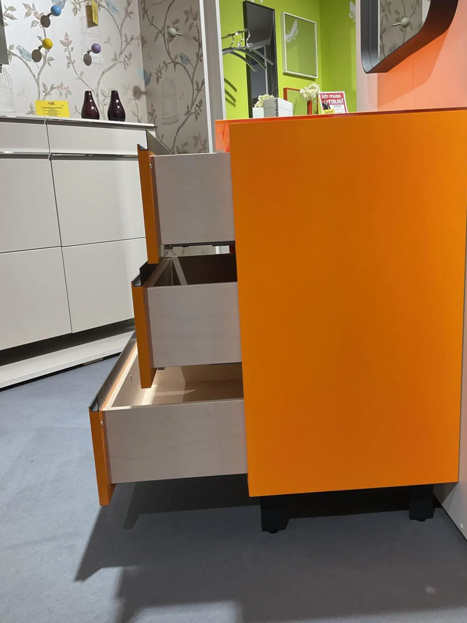 Sudbrock Kommoden & Sideboards|Kommode Cubo RAL 2007 Lack Hochglanz Orange
