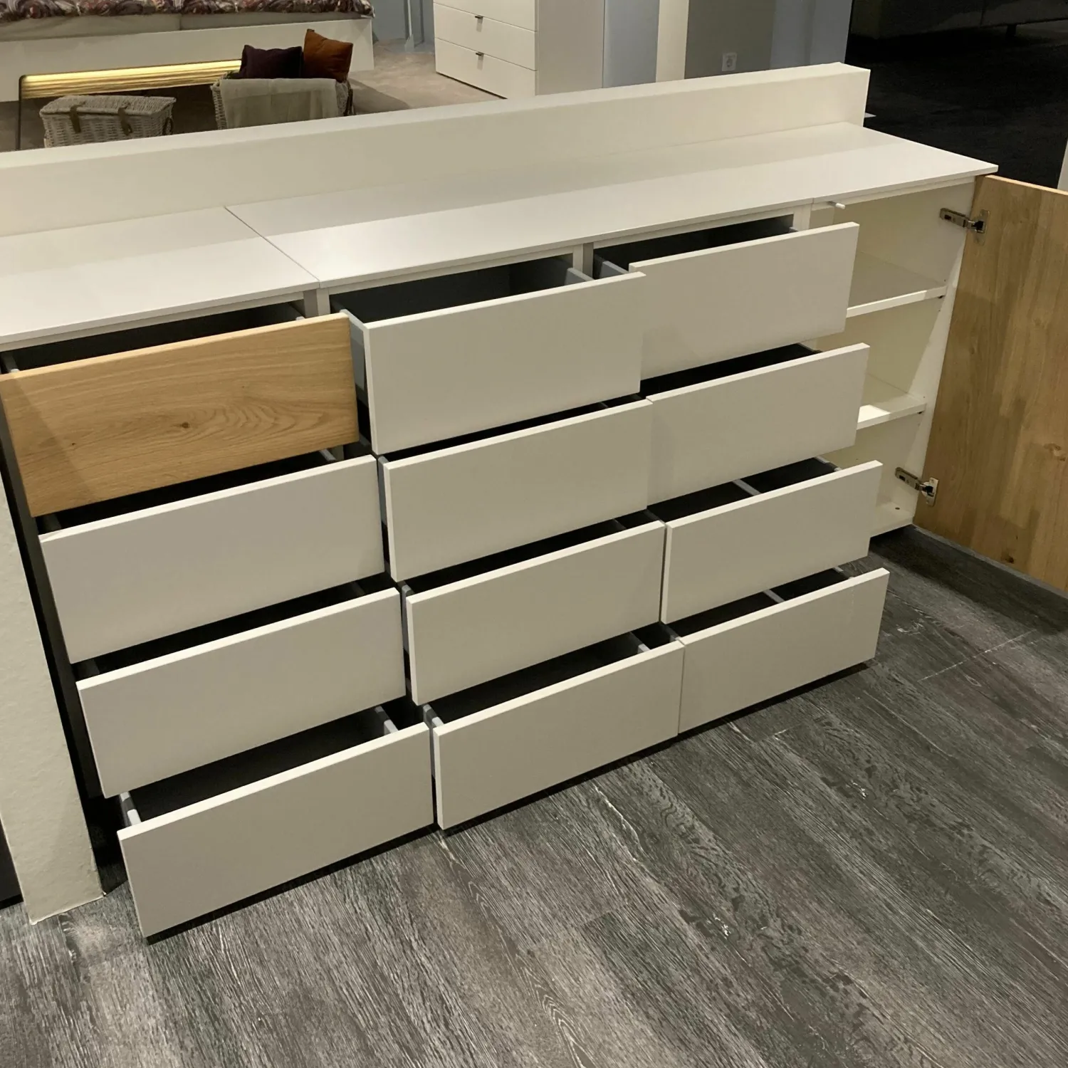 Loddenkemper Kommoden & Sideboards|Kommode Lenjo Korpus Lack Matt Kristallgrau Balkeneiche Korpus
