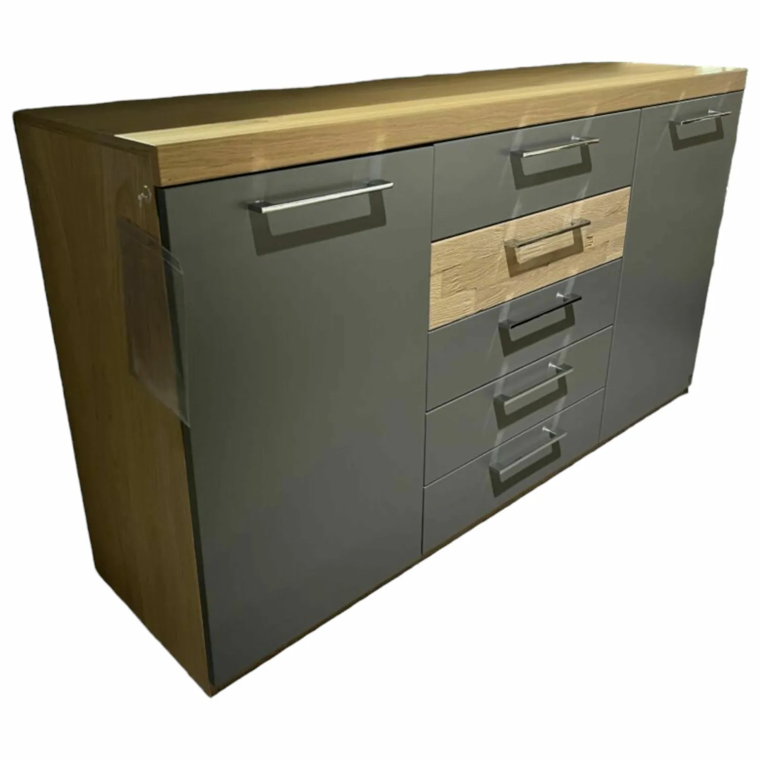 Musterring Kommoden & Sideboards|Kommode Minto Balkeneiche Lack Manhattan Grau