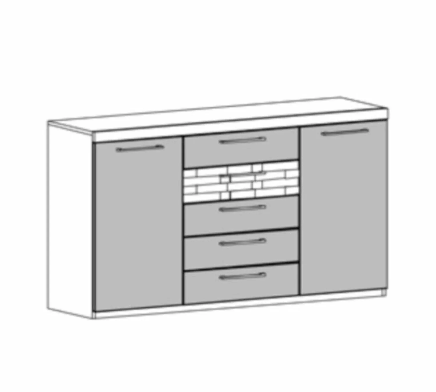 Musterring Kommoden & Sideboards|Kommode Minto Balkeneiche Lack Manhattan Grau