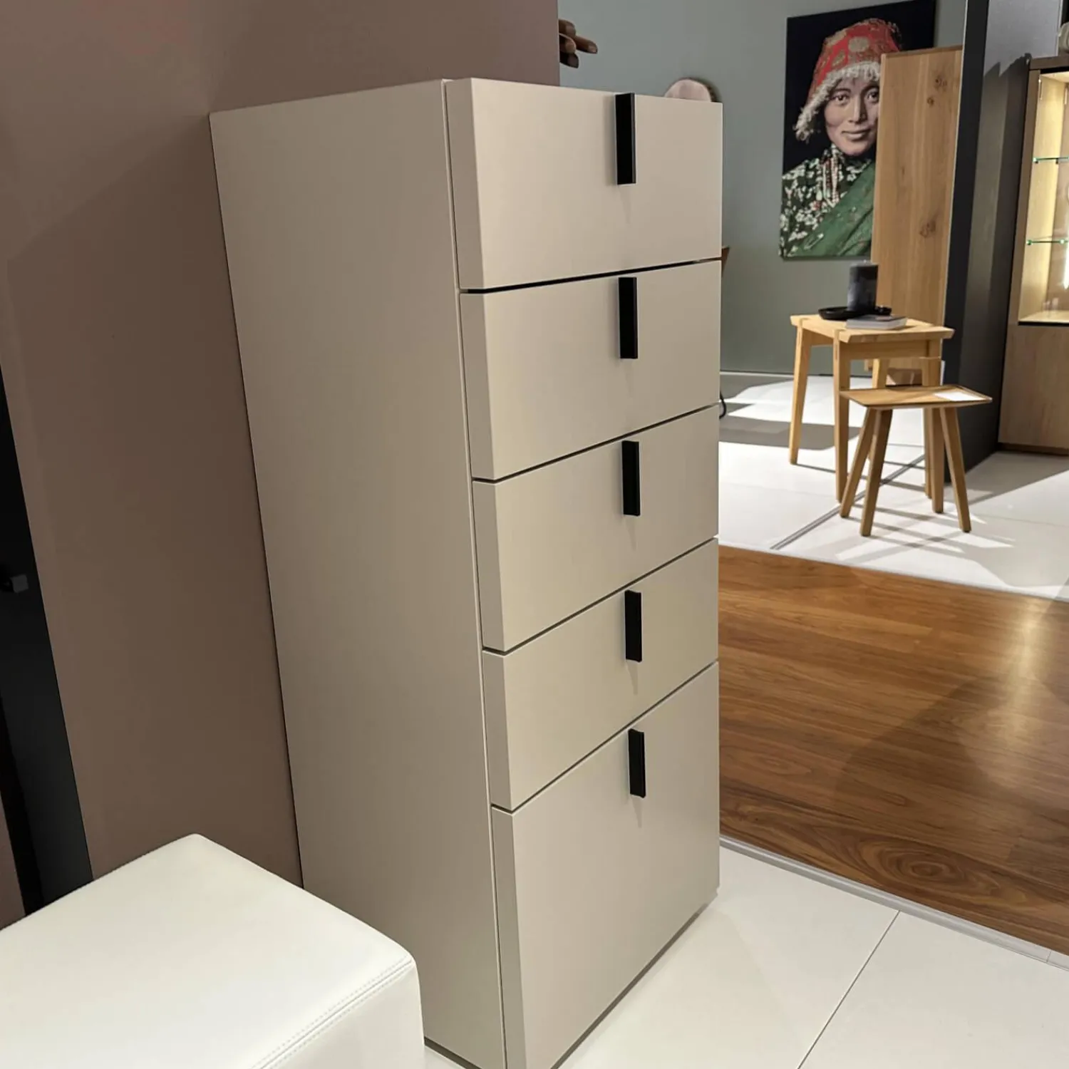 Kettnaker Kommoden & Sideboards|Kommode Mio Lack Elfenbein Beige Matt Zarge Lack Schwarz