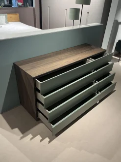 Novamobili Kommoden & Sideboards|Kommode Night Collection 2022 Easy Front Lack 342 Fogia Matt Grün Korpus Nussbaum 72 Noce