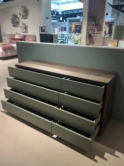 Novamobili Kommoden & Sideboards|Kommode Night Collection 2022 Easy Front Lack 342 Fogia Matt Grün Korpus Nussbaum 72 Noce