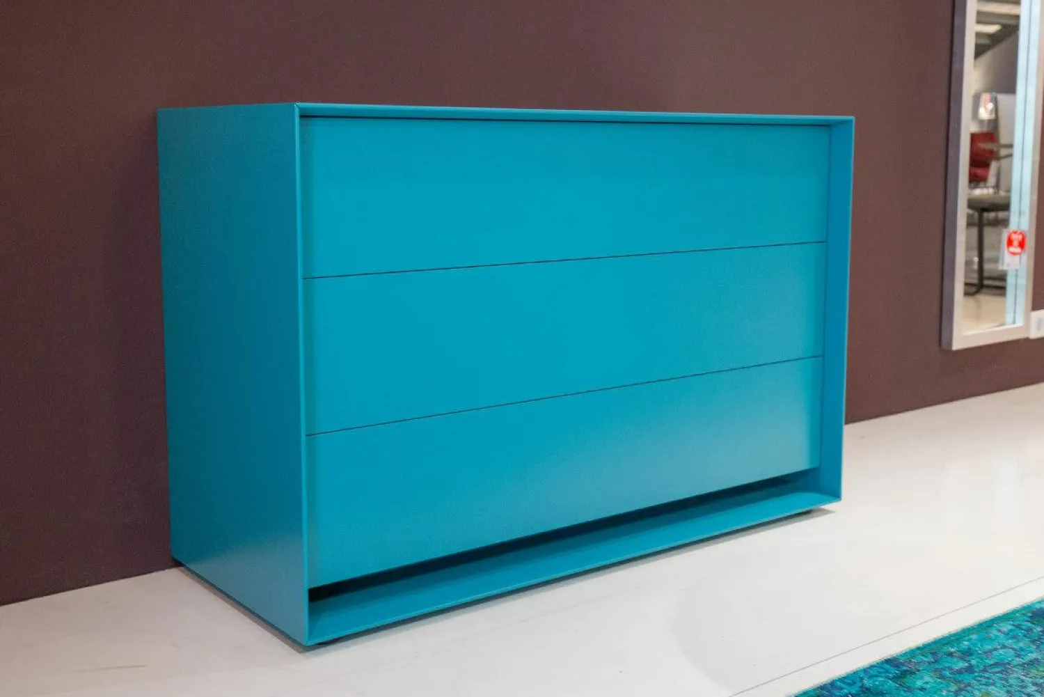 Möller Design Kommoden & Sideboards|Kommode Rag Box K120 Lack Matt 333 Petrol Blau Mit 3 Schubladen