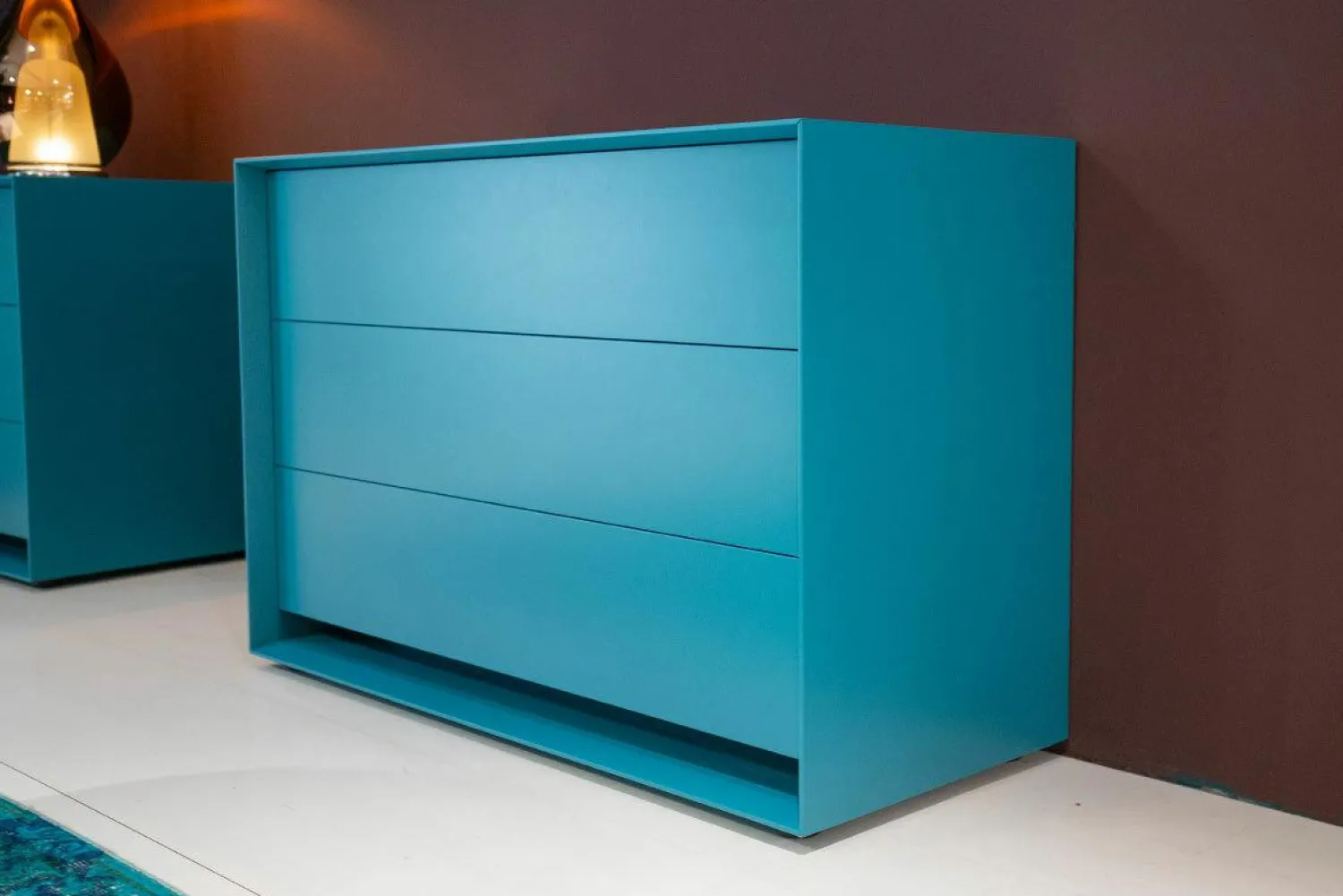 Möller Design Kommoden & Sideboards|Kommode Rag Box K120 Lack Matt 333 Petrol Blau Mit 3 Schubladen