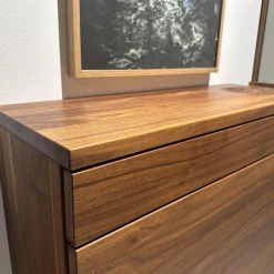 Team 7 Garderoben|Kommode Schuhschrank Cubus Nussbaum Naturöl Mit Wandspiegel Rahmenlos Mit U Bord Ablage