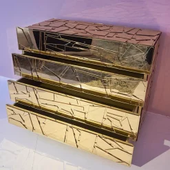 Edra Kommoden & Sideboards|Kommode Scrigno Gold Verspiegeltes Plexiglas