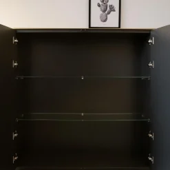 Kettnaker Kommoden & Sideboards|Kommode Soma Innenkorpus Lack Matt Graphit Eiche Furnier Hell