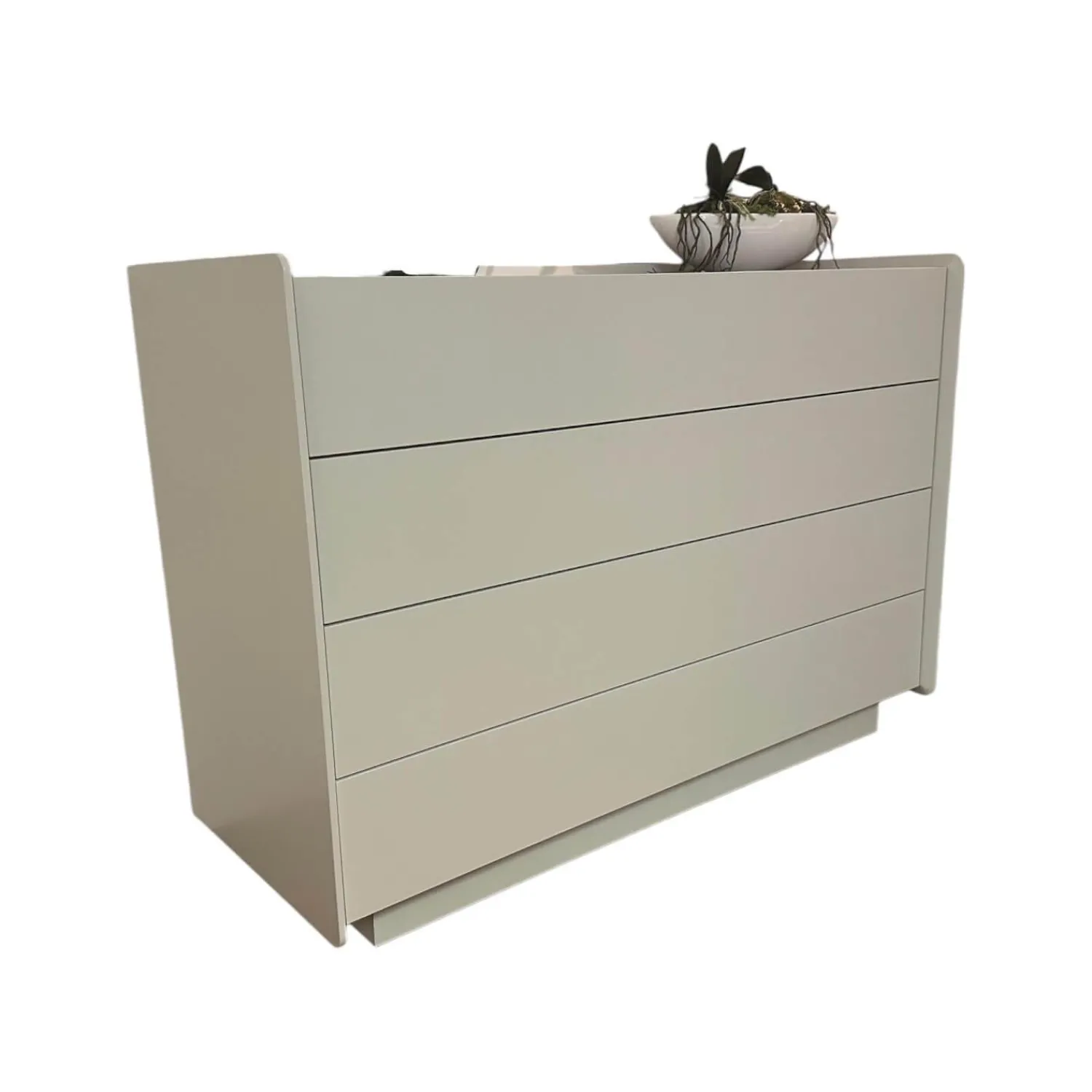 Christine Kröncke Kommoden & Sideboards|Kommode You 46 Lack Pearl Weiß Matt Oberplatte Linoleum Braun Rot