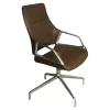 Wilkhahn Bürostühle|Relaxsessel|Konferenzsessel 301/5 Graph Leder 74/16 Dunkelbraun Gestell Verchromt