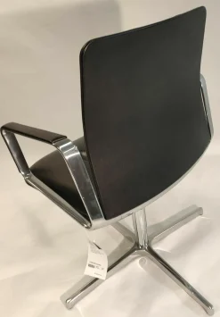 Walter Knoll Bürostühle|Konferenzstuhl Leadchair 2023 Leder Elen 65 1230 Black Gestell Aluminium Hochglanz Poliert