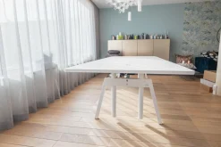 COR Schreibtische & Sekretäre|Konferenztisch Level HPL Beschichtet Weiß Fuß Lack Schneeweiß Elektrisch Verstellbar